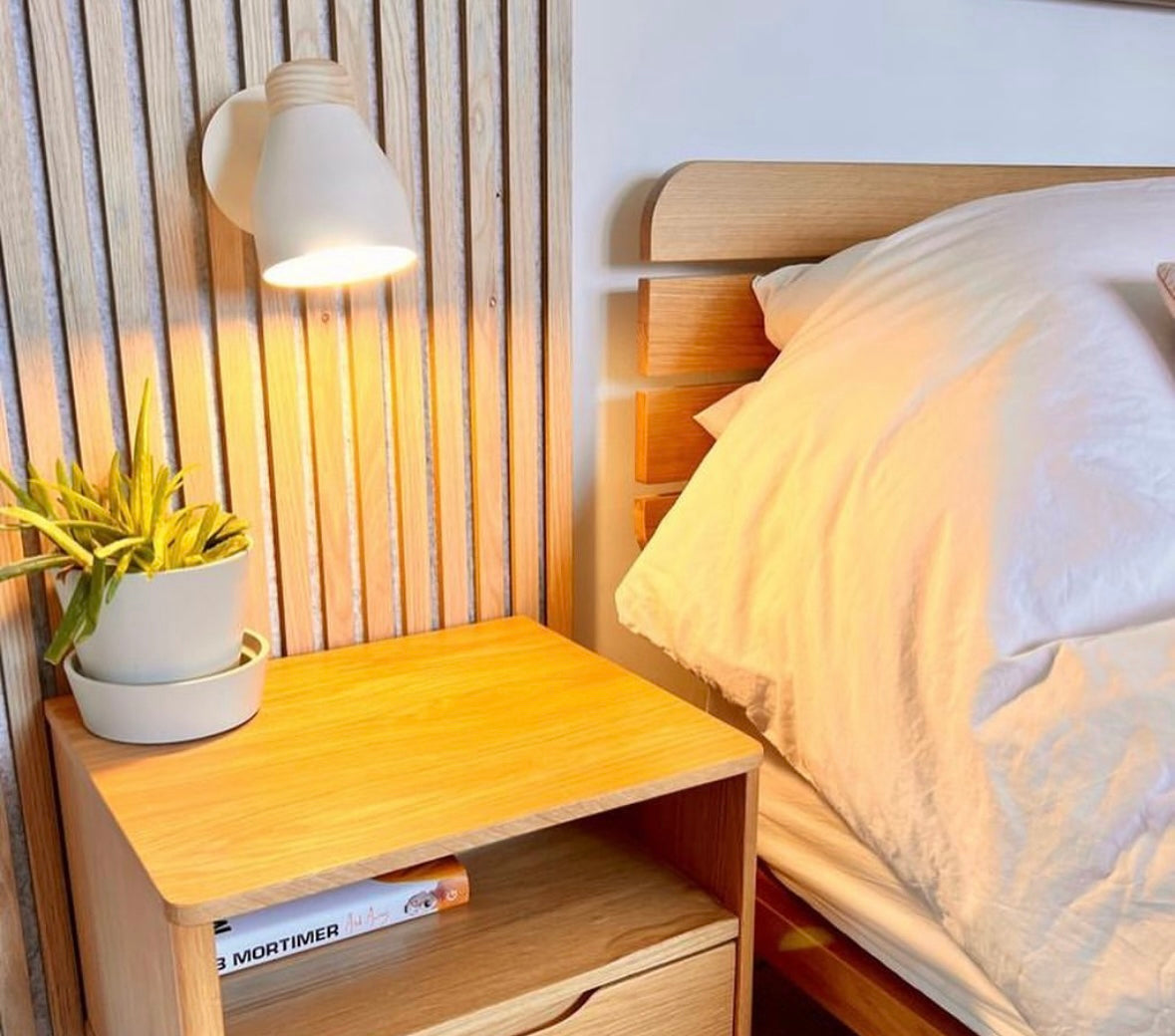 Akupaneel - Klassiek eiken met grijs vilt