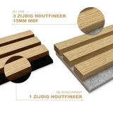 Akupaneel sample - Klassiek eiken met grijs vilt