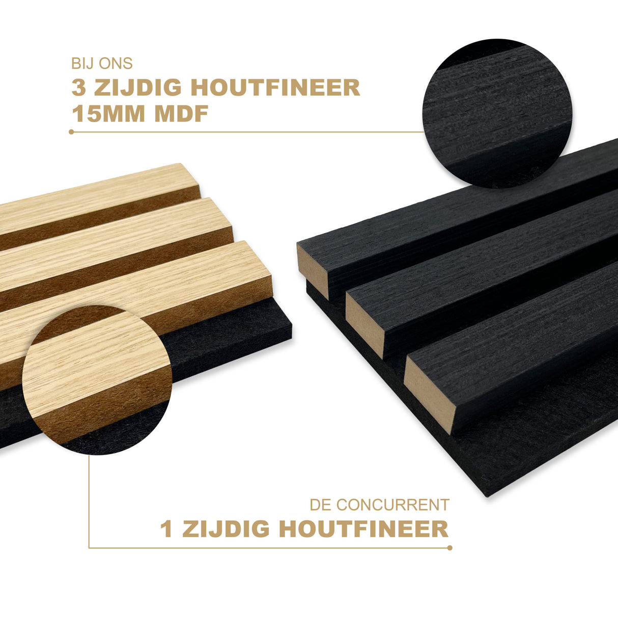 Akupaneel - Zwart eiken